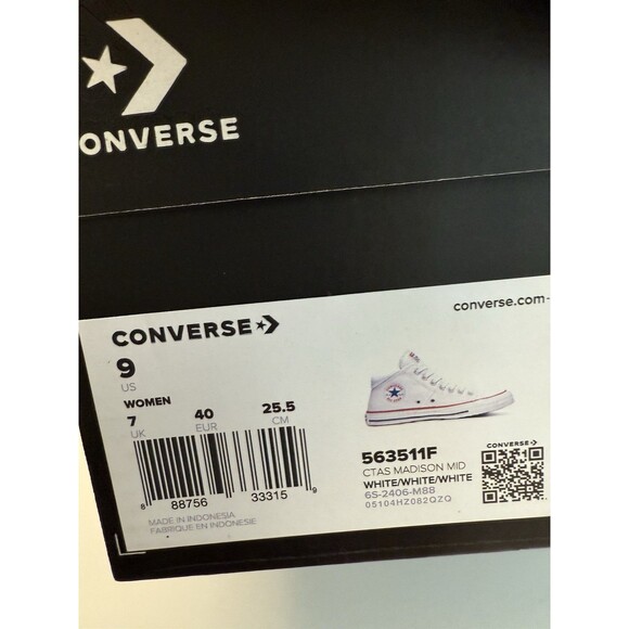 Converse Chuck Taylor Sz 9 All Star Madison Mid White Women's Lace up New - Picture 14 of 14